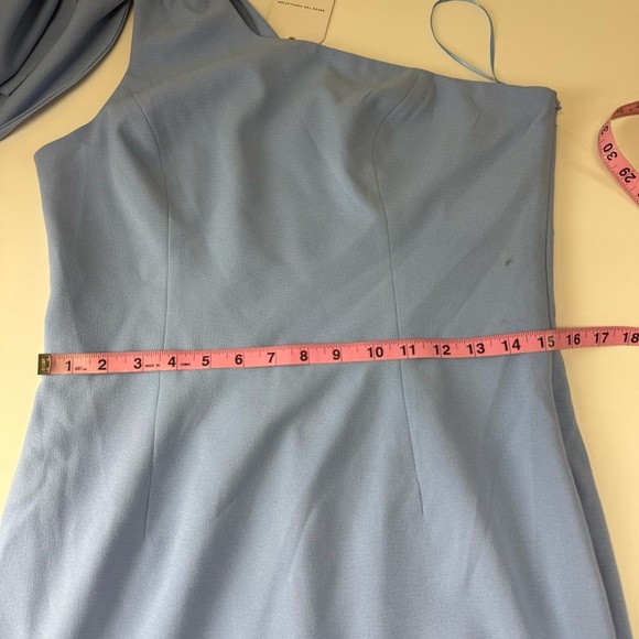 Dress the Population Tiffany Dress Womens Large Sky Blue One Shoulder Bow NWT - Picture 9 of 11